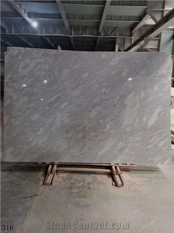 White Cloud Marble Cloudy Grey Big Polished Slab Tile