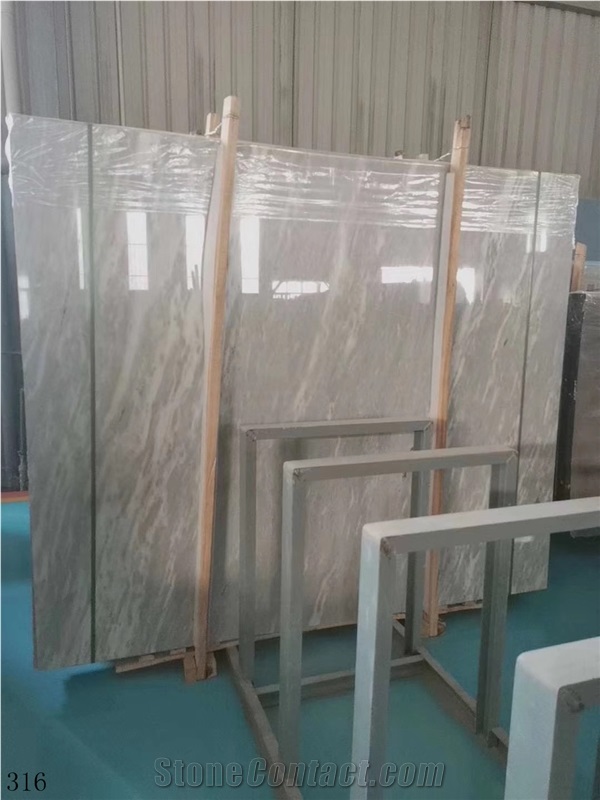 White Cloud Marble Cloudy Grey Big Polished Slab Tile