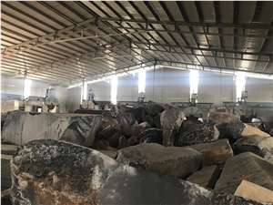 China Black Mongolia Black Basalt Slabs Flooring