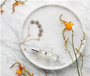Bath Canister Accessories White Marble Stone Dish