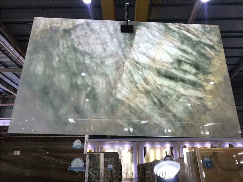Blue Crystal Onyx Slab for Wall and Floor Covering