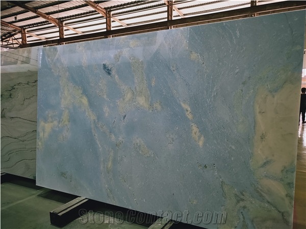 Blue Sky White Marble Blue Aquamarina Slabs&Tiles