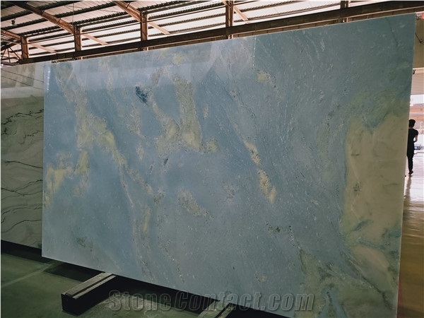 Blue Sky White Marble Blue Aquamarina Slabs&Tiles