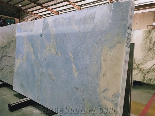 Blue Sky White Marble Blue Aquamarina Slabs&Tiles