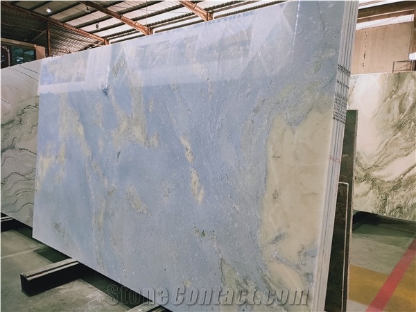 Blue Sky White Marble Blue Aquamarina Slabs&Tiles