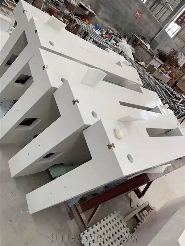 Caesarstone Pure White 1141 Quartz Tops for Hotel
