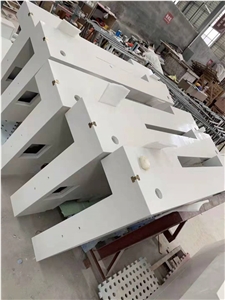 Caesarstone Pure White 1141 Quartz Tops for Hotel
