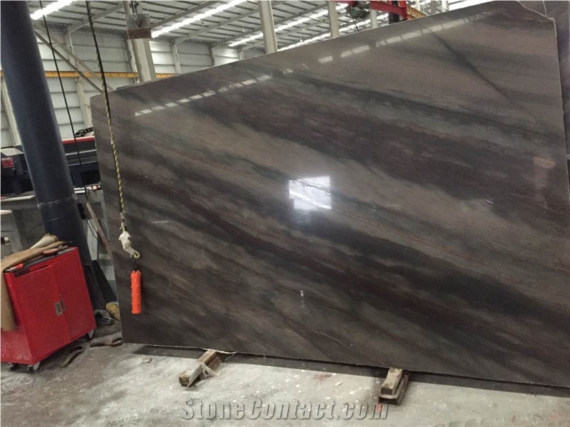 Elegant Brown Marble Slabs and Tiles Wall Floor