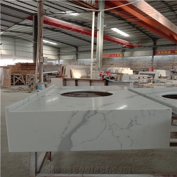 Goldtop Hot Calacatta Quartz Vanity Tops for Us
