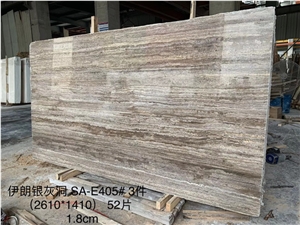 Iran Polish Silver Grey Travertine(Light)Slab&Tile