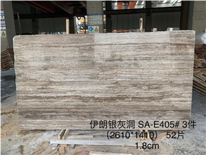 Iran Polish Silver Grey Travertine(Light)Slab&Tile