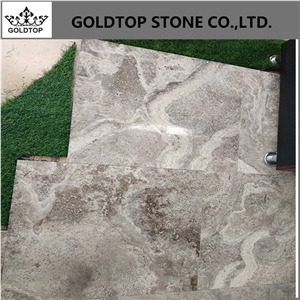 Iran Silver Grey Brown Travertine Cross Cut Iran Silver Grey Brown Travertine Cross Cut