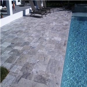 Iran Silver Grey Brown Travertine Cross Cut