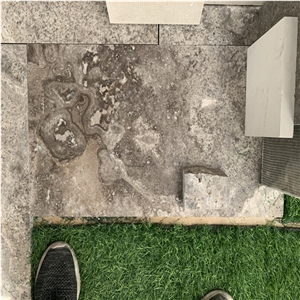 Iran Silver Grey Brown Travertine Cross Cut