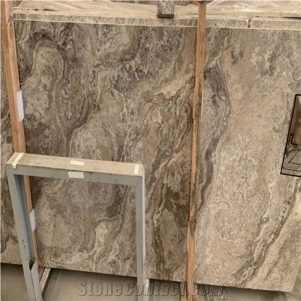 Iran Silver Grey Brown Travertine Cross Cut