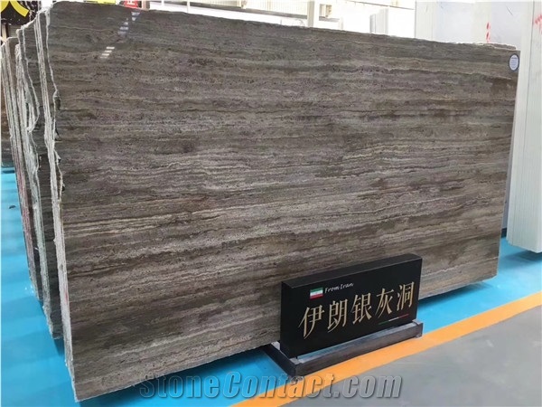 Iran Silver Grey (Deep)Travertine Slabs&Tiles