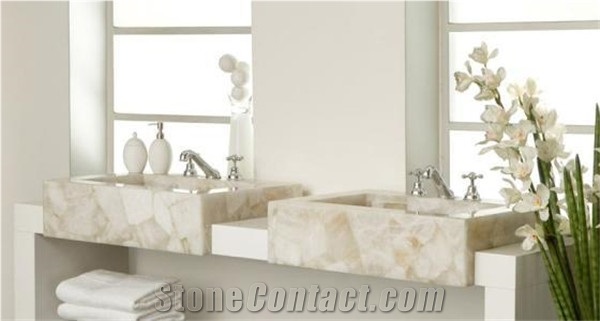 Luxurious White Crystal Quartzite Stone Slabs