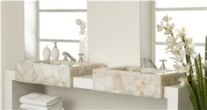 Luxurious White Crystal Quartzite Stone Slabs