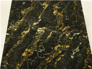 Nero Portolo Marble Table Top with Stainless Steel