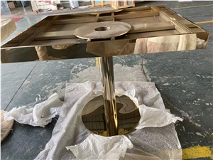 Nero Portolo Marble Table Top with Stainless Steel