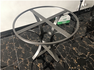 Nero Portolo Marble Table Top with Stainless Steel