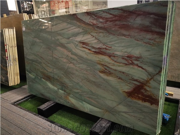 Polished Quartzite Slab Emerald Queen