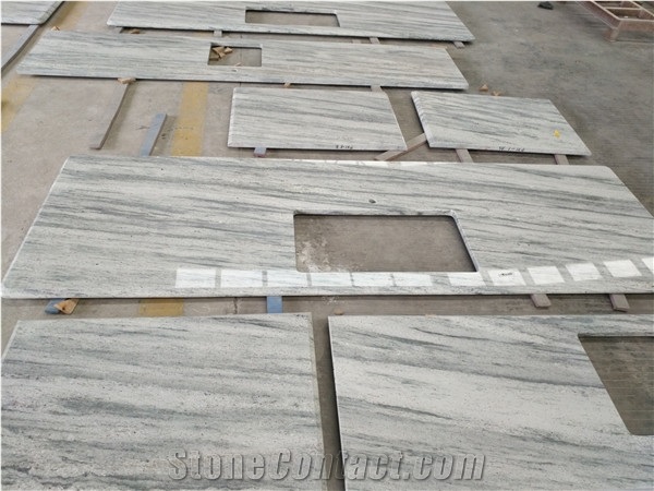 Polished River White Granite Slabs for Countertop