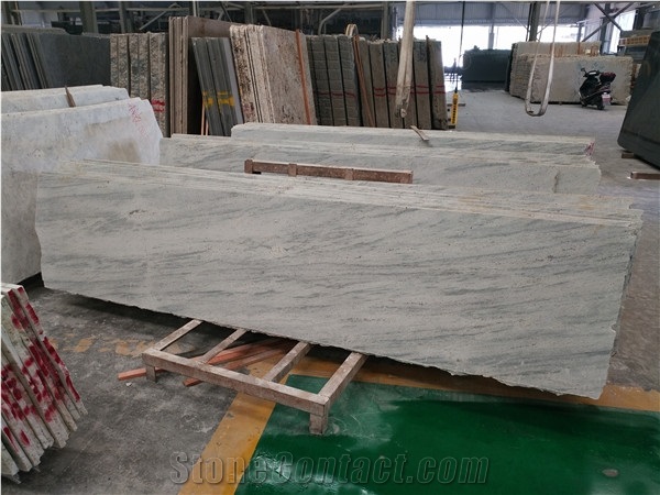 Polished River White Granite Slabs for Countertop