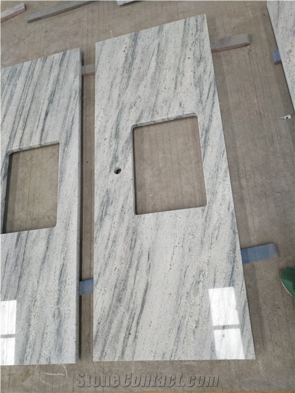 Polished River White Granite Slabs for Countertop