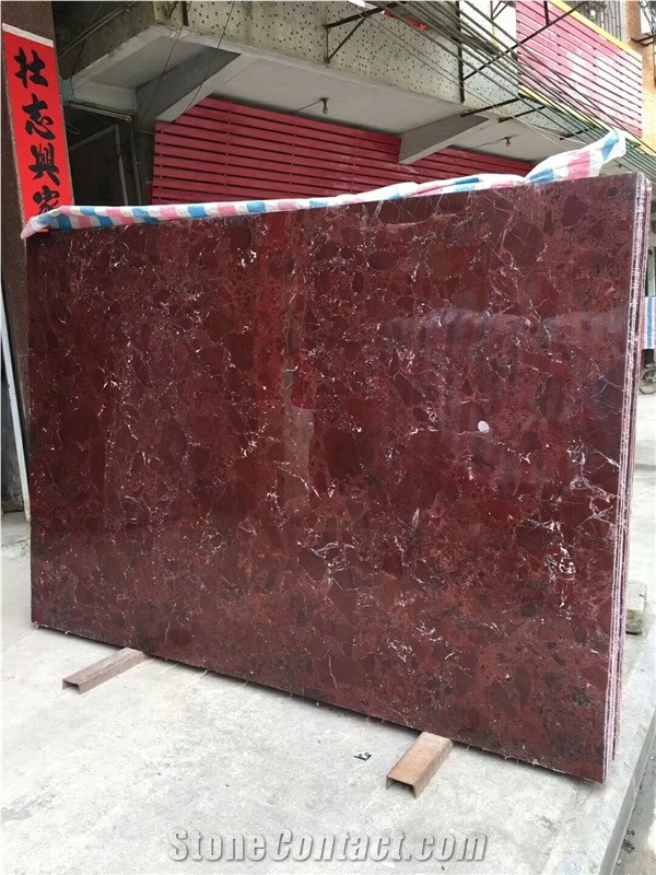 Polished Rosso Levanto Red Marble Slab Purple Colo