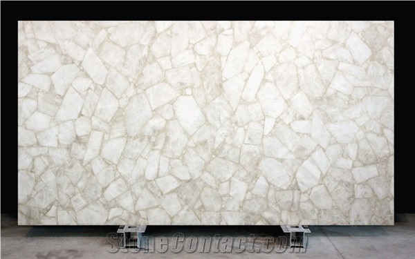Polished Whie Agate Semiprecious Stone Slabs