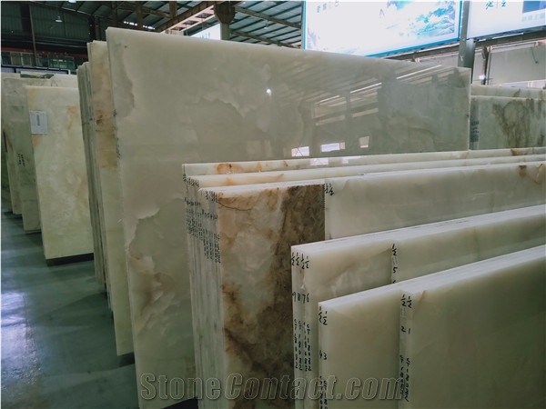 Polished White Onyx Slabs&Tiles for Hotel
