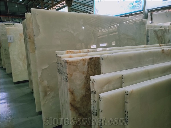 Polished White Onyx Slabs&Tiles for Hotel