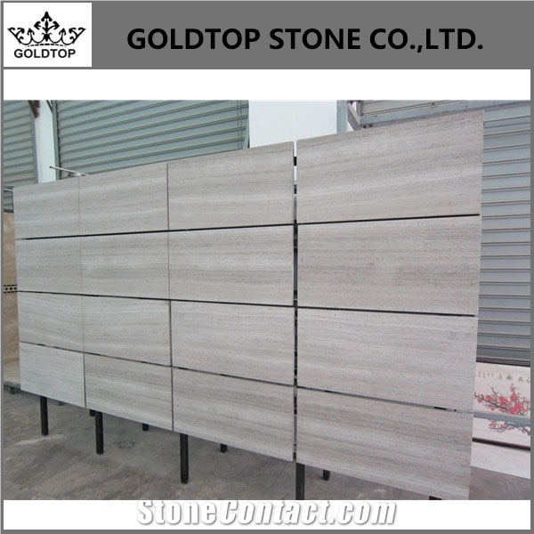 Polished White Wood Marble(Vein Cut)Slabs&Tiles