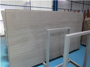 Polished White Wood Marble(Vein Cut)Slabs&Tiles