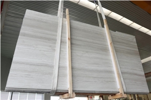 Polished White Wood Marble(Vein Cut)Slabs&Tiles