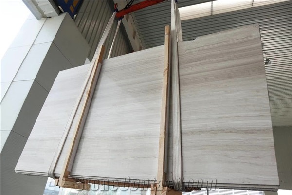 Polished White Wood Marble(Vein Cut)Slabs&Tiles