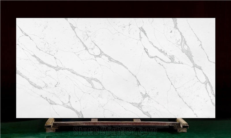 Prefab Calacatta Artificial Quartz Kitchen Countertops