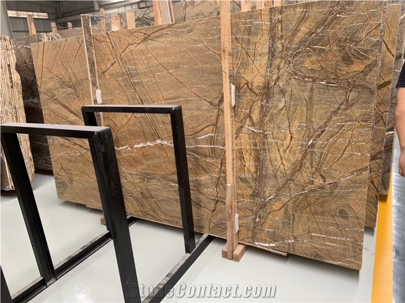 Rainforest Brown Marble Slabs and Tiles
