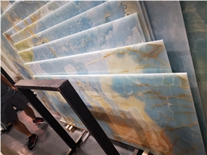Top Quality Translucent Blue Jade Onyx Tiles
