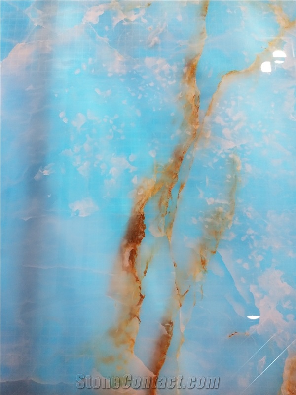 Top Quality Translucent Blue Jade Onyx Tiles