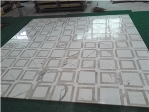 Waterjet Cut Medallions Quartz Material Square
