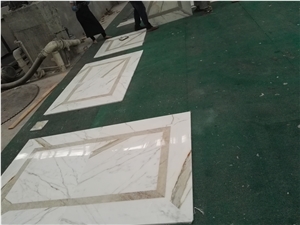 Waterjet Cut Medallions Square Marble Material