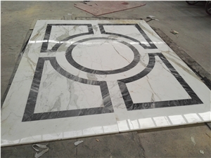 Waterjet Medallions Marble Carrara Grey Clacatta