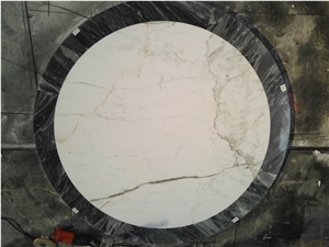 Waterjet Medallions Marble Carrara Grey Clacatta