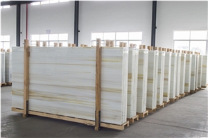 Yellow Wooden Artificial Nano Stone Jumbo Slabs