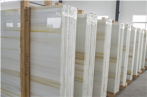 Yellow Wooden Artificial Nano Stone Jumbo Slabs