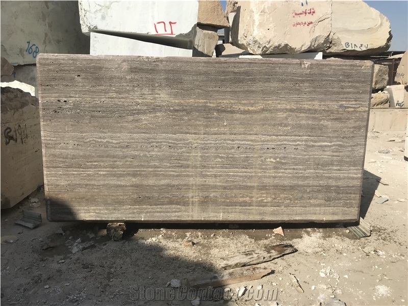 Dark Silver Travertine Block