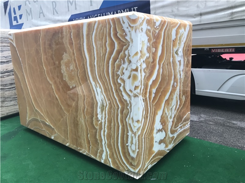 Jaddeh Orange Bubble Onyx Blocks