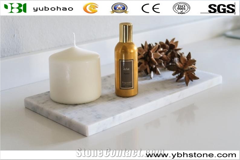 Bianco Carrara White/Groved Surface for Bathroom